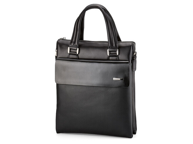 Вертикальна чоловіча сумка з натуральної шкіри LeGRAND collection 319-2 Black чорна, Колір: Чорний, фото , зображення 3