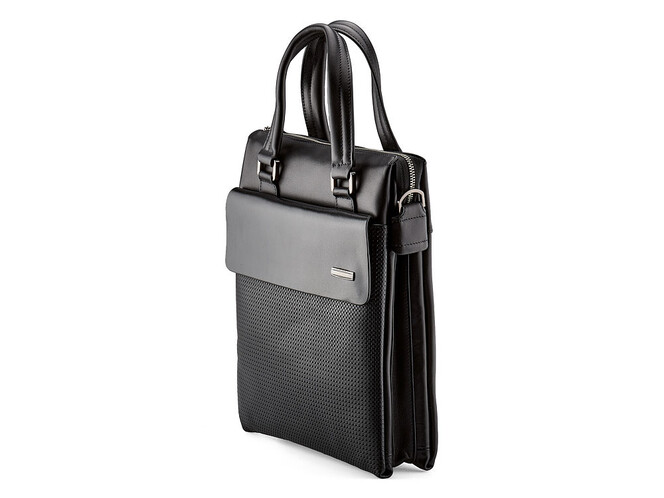 Вертикальна чоловіча сумка з натуральної шкіри LeGRAND collection 319-2 Black чорна, Колір: Чорний, фото , зображення 4