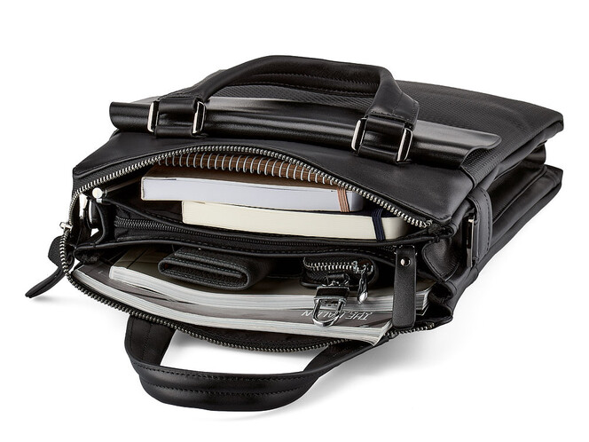 Вертикальна чоловіча сумка з натуральної шкіри LeGRAND collection 319-2 Black чорна, Колір: Чорний, фото , зображення 2