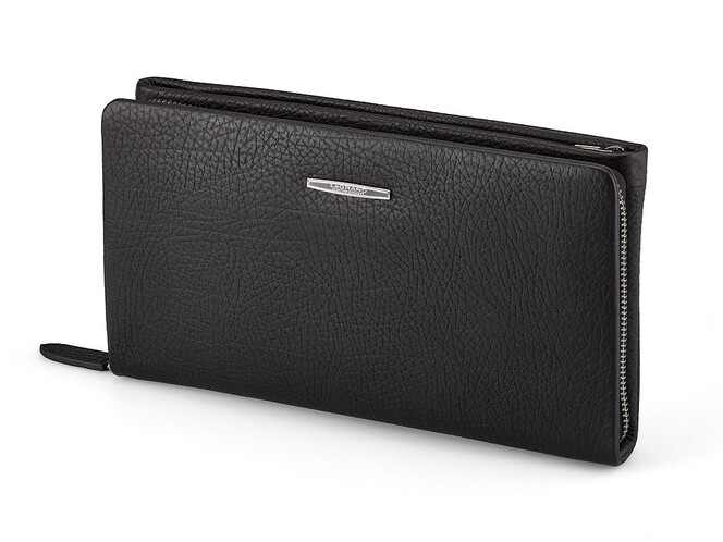 Шкіряний чоловічий клатч LeGRAND collection 7513-1A чорний, фото , зображення 5