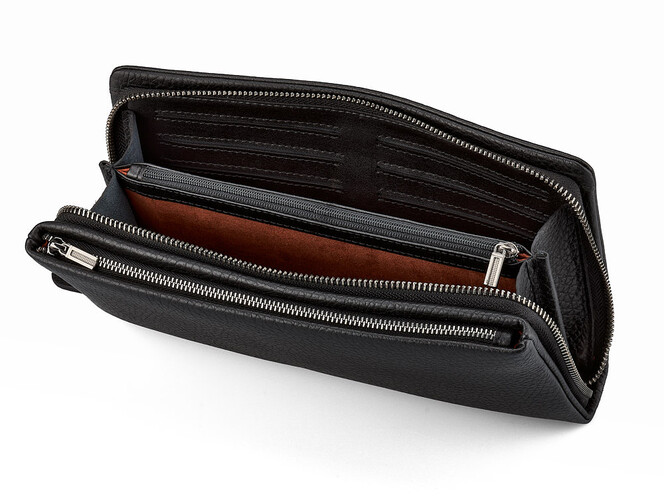 Шкіряний чоловічий клатч LeGRAND collection 7513-1A чорний, фото , зображення 3