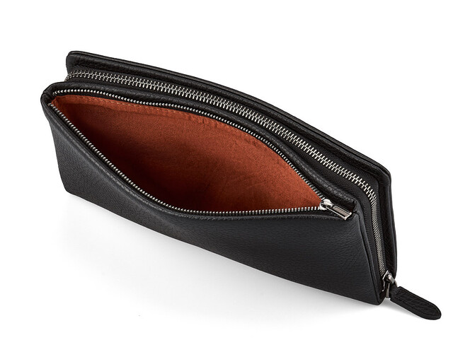 Шкіряний чоловічий клатч LeGRAND collection 7513-1A чорний, фото , зображення 4