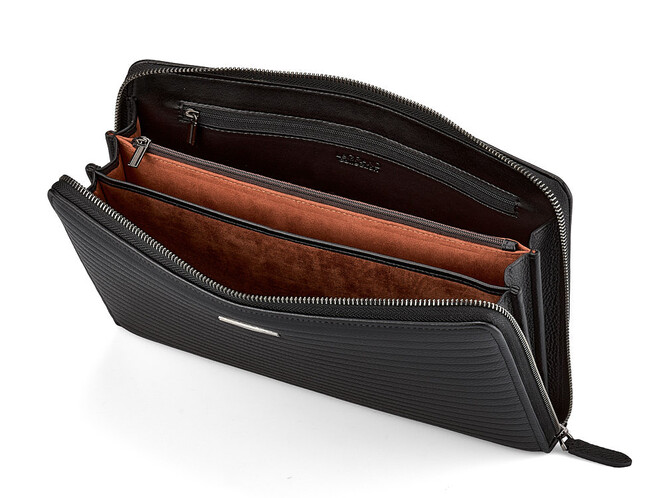 Шкіряна папка LeGRAND collection 7505-1A формату А5 чорна, фото , зображення 2