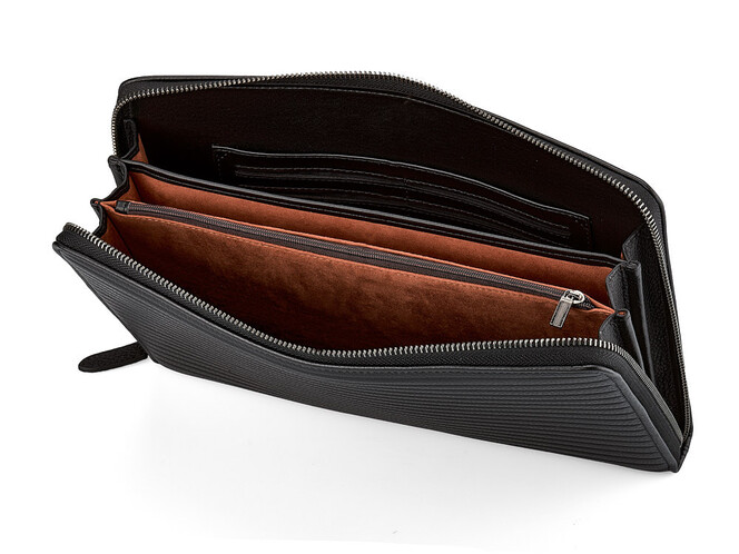 Шкіряна папка LeGRAND collection 7505-1A формату А5 чорна, фото , зображення 3