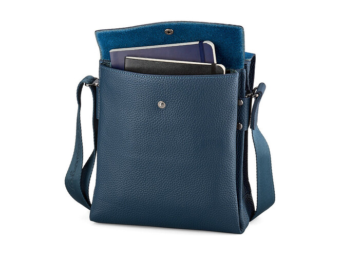 Мужская сумка из натуральной кожи Salvatore Ferragamo 8037-4 Black синяя, Цвет: Синий, фото , изображение 4