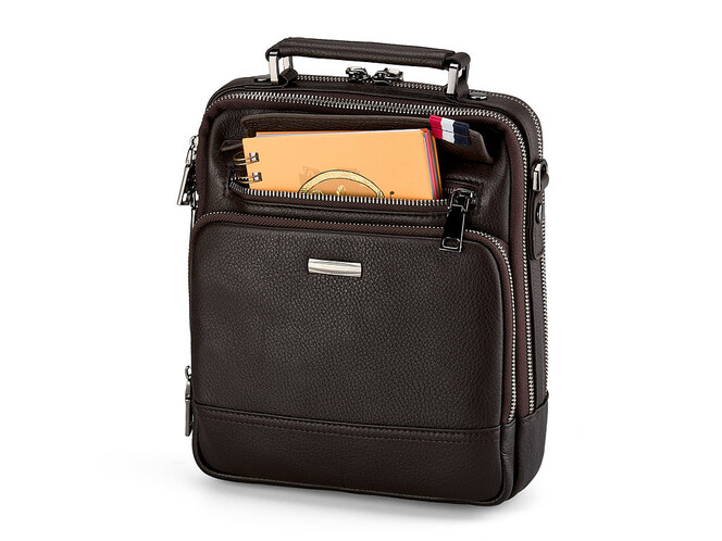 Шкіряна чоловіча сумка LeGRAND collection 9336-3 коричнева, Колір: Коричневий, фото , зображення 6