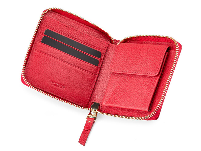 Кожаный женский кошелек  TUMI 1053 E Red красный, Цвет: Красный, фото , изображение 2