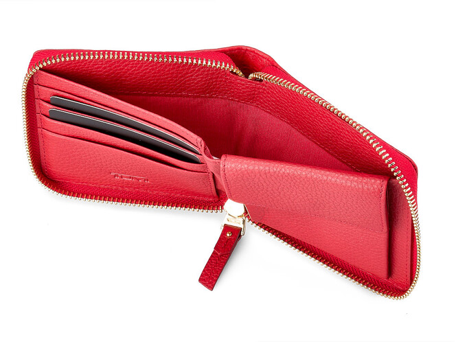 Кожаный женский кошелек  TUMI 1053 E Red красный, Цвет: Красный, фото , изображение 3
