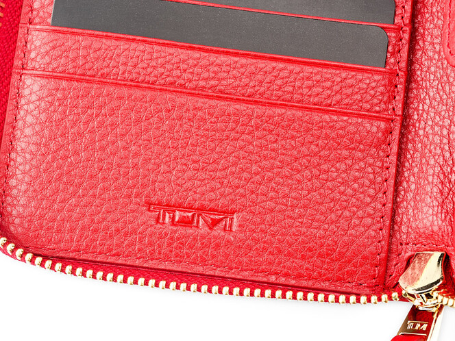 Кожаный женский кошелек  TUMI 1053 E Red красный, Цвет: Красный, фото , изображение 5