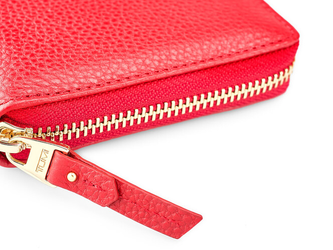 Кожаный женский кошелек  TUMI 1053 E Red красный, Цвет: Красный, фото , изображение 7