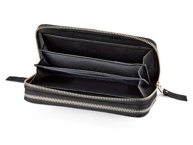 Женский кошелек - клатч из натуральной кожи TUMI 1052 A Black черный, Цвет: Черный, фото , изображение 3
