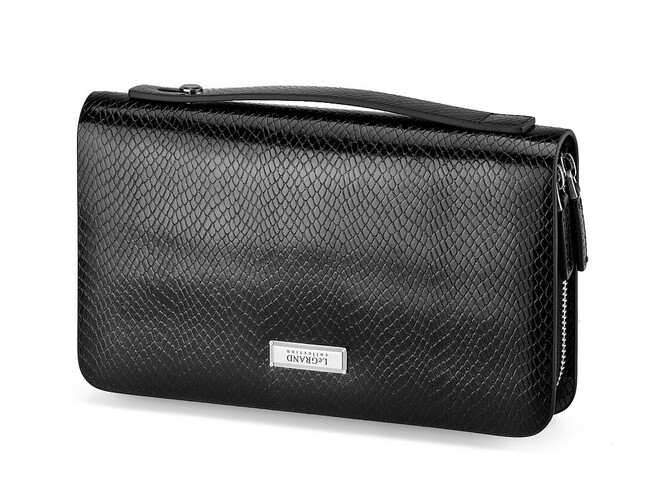 Мужская барсетка – клатч из натуральной кожи LeGRAND collection 3011 Black чёрный, Цвет: Черный, фото , изображение 5