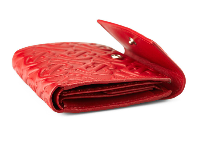 Гаманець з м'якої шкіри вищого сорту Burberry 5632 E Red червоний, Колір: Червоний, фото , зображення 4