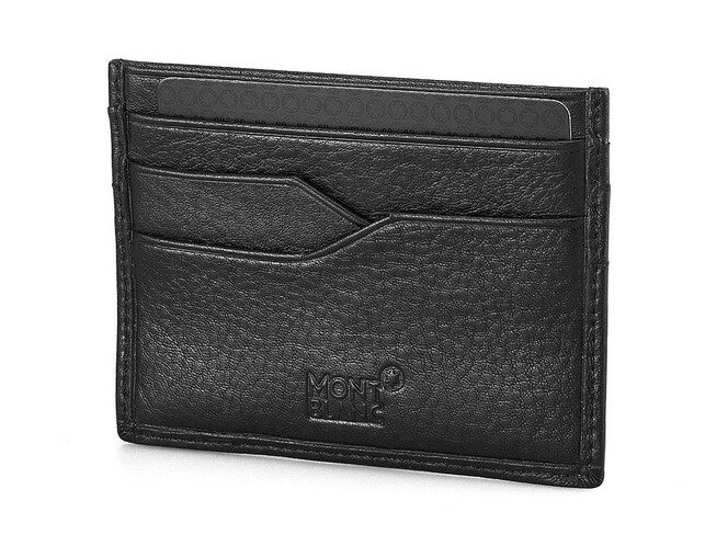 Картхолдер для карточек из натуральной кожи Мont Blanc 2818 чёрный, фото , изображение 2