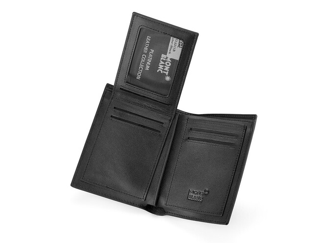 Чоловіче портмоне зі шкіри вищого сорту Мont Blanc 3311A сріблястий, фото , зображення 3