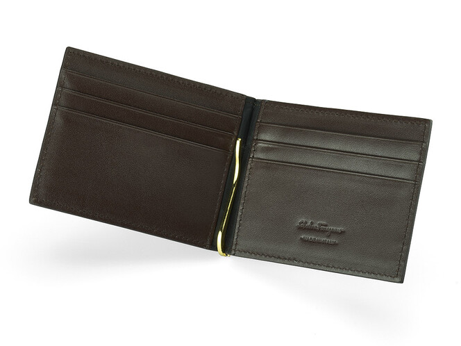 Портмоне – зажим из натуральной кожи Salvatore Ferragamo 741-5 Brown коричневый, Цвет: Коричневый, фото , изображение 2