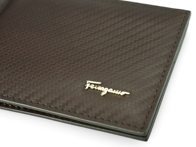 Портмоне – зажим из натуральной кожи Salvatore Ferragamo 741-5 Brown коричневый, Цвет: Коричневый, фото , изображение 5