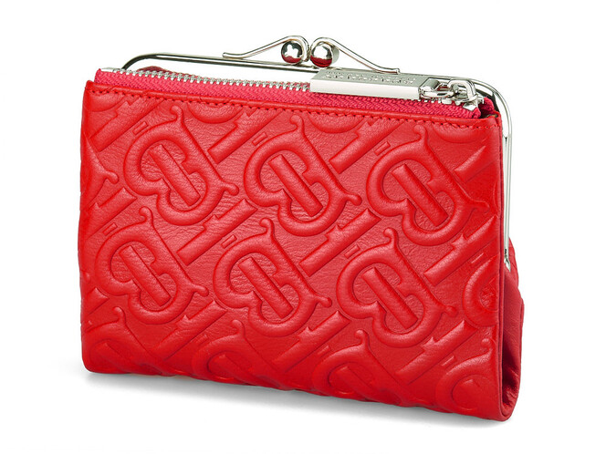 Жіночий гаманець зі шкіри вищого сорту Burberry 5635 E Red червоний, Колір: Червоний, фото , зображення 6