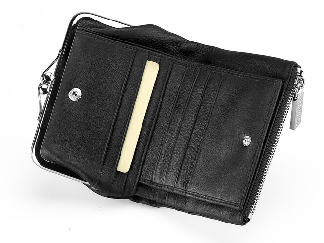 Жіночий гаманець зі шкіри вищого сорту Burberry 5635 A Black чорний, Колір: Чорний, фото , зображення 3