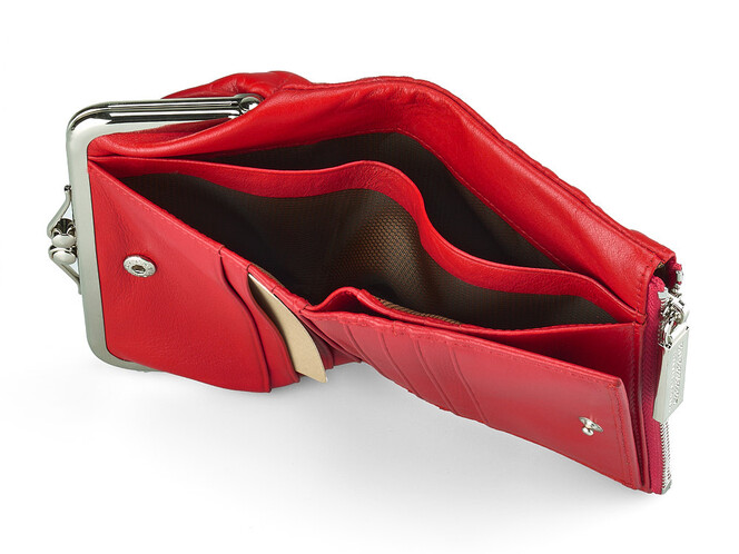 Жіночий гаманець зі шкіри вищого сорту Burberry 5635 E Red червоний, Колір: Червоний, фото , зображення 4