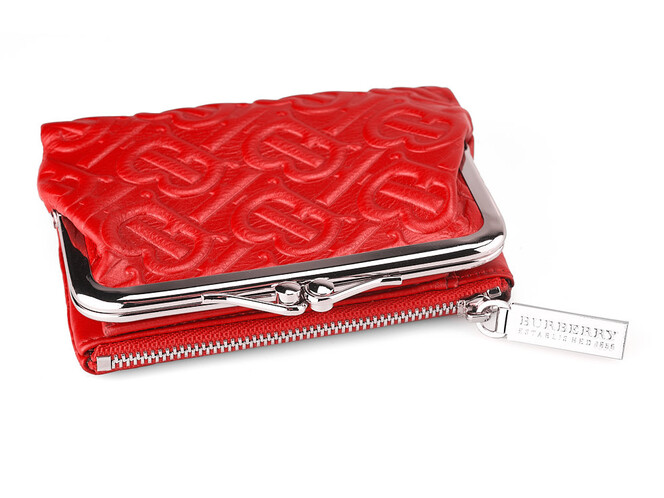 Жіночий гаманець зі шкіри вищого сорту Burberry 5635 E Red червоний, Колір: Червоний, фото , зображення 7