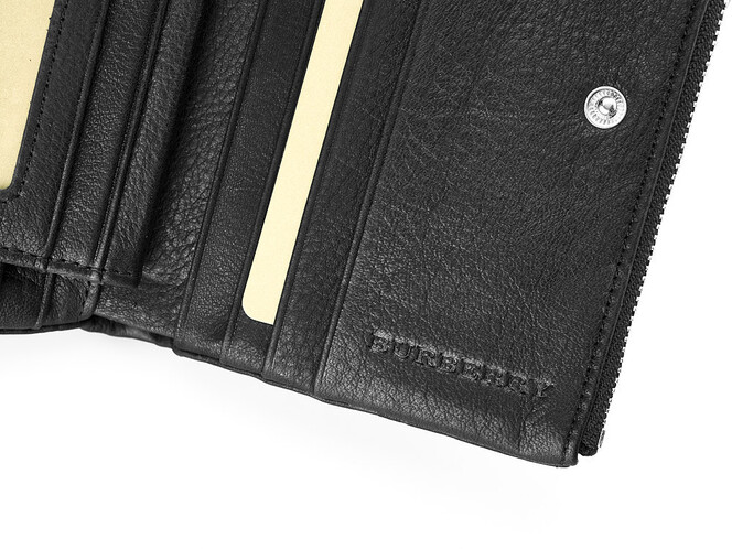 Жіночий гаманець зі шкіри вищого сорту Burberry 5635 A Black чорний, Колір: Чорний, фото , зображення 8