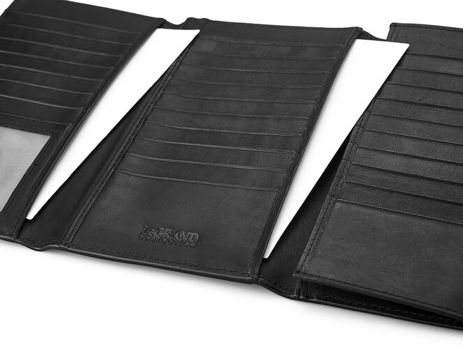 Картхолдер - купюрник з натуральної шкіри LeGRAND collection 9127 чорний, фото , зображення 5