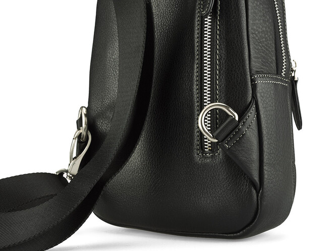 Сумка - слінг зі шкіри вищого сорту LeGRAND collection 2002-3 чорна, фото , зображення 6