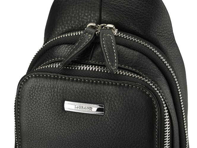 Сумка - слінг зі шкіри вищого сорту LeGRAND collection 2002-3 чорна, фото , зображення 5