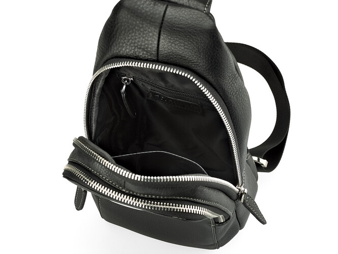 Сумка - слінг зі шкіри вищого сорту LeGRAND collection 2002-3 чорна, фото , зображення 4