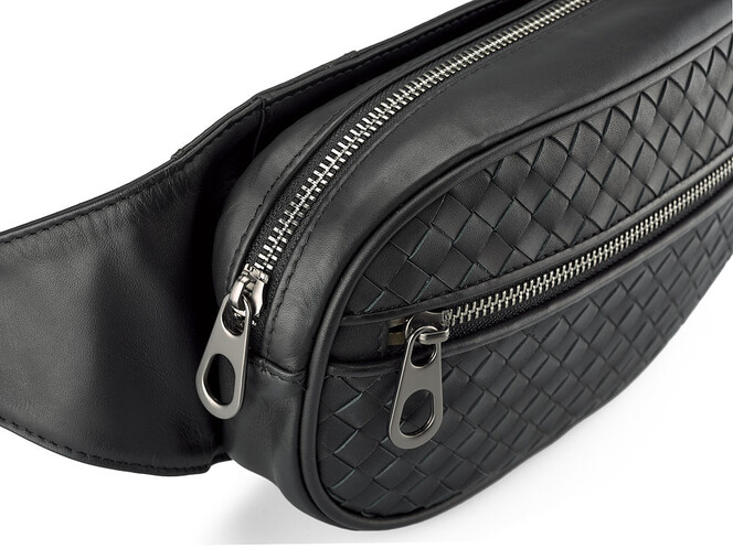 Кожаная сумка – бананка LeGRAND collection 9260 чёрная, фото , изображение 5