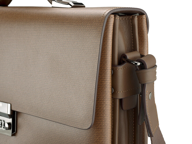 Стильный мужской портфель из натуральной кожи высшего сорта Мont Blanc 8369-8 Brown коричневый, фото , изображение 9