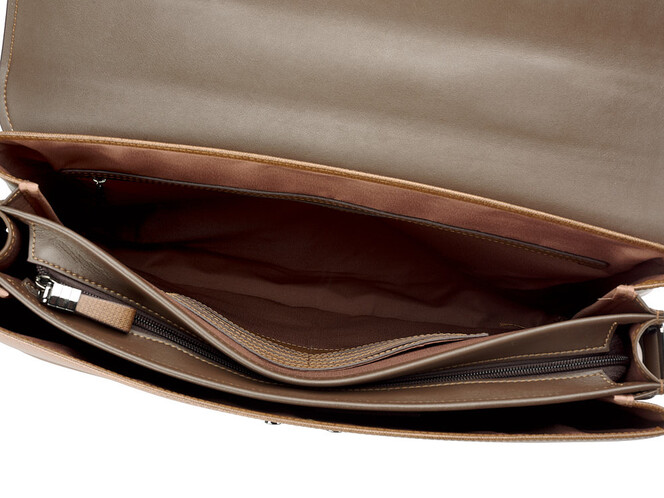 Стильный мужской портфель из натуральной кожи высшего сорта Мont Blanc 8369-8 Brown коричневый, фото , изображение 7