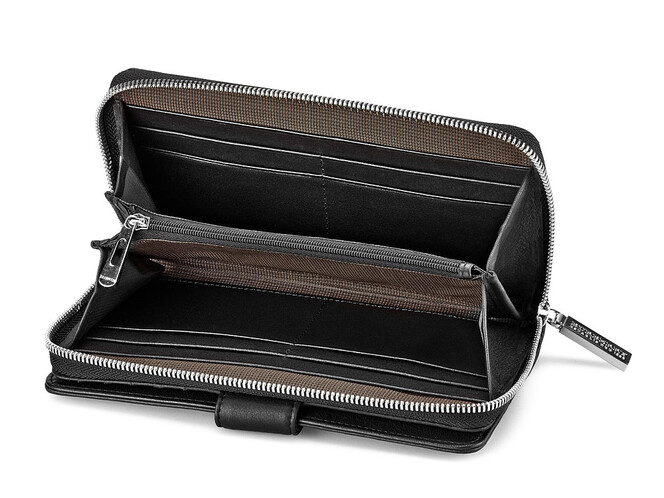 Шкіряний жіночий гаманець на блискавці Burberry 5633 A Black чорний, Колір: Чорний, фото , зображення 2