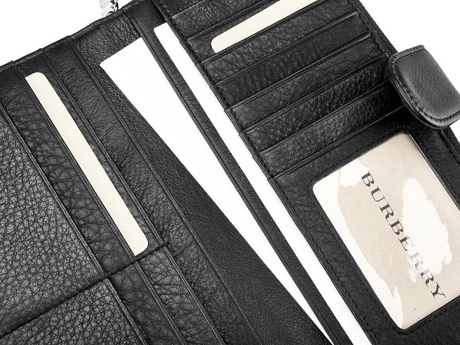 Шкіряний жіночий гаманець на блискавці Burberry 5633 A Black чорний, Колір: Чорний, фото , зображення 6