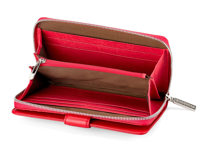 Шкіряний жіночий гаманець на блискавці Burberry 5633 E Red червоний, Колір: Червоний, фото , зображення 2