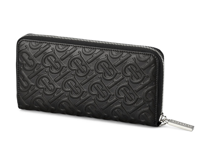 Жіночий гаманець зі шкіри вищого сорту на блискавці Burberry 5636 A Black чорний, Колір: Чорний, фото , зображення 3