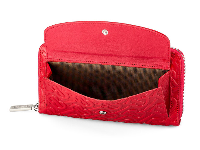 Жіночий гаманець зі шкіри вищого сорту на блискавці Burberry 5636 E Red червоний, Колір: Червоний, фото , зображення 5