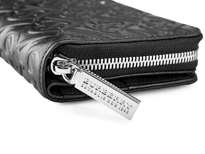 Шкіряний жіночий гаманець на блискавці Burberry 5633 A Black чорний, Колір: Чорний, фото , зображення 5