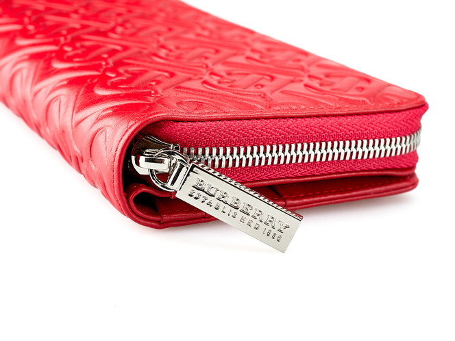 Шкіряний жіночий гаманець на блискавці Burberry 5633 E Red червоний, Колір: Червоний, фото , зображення 5