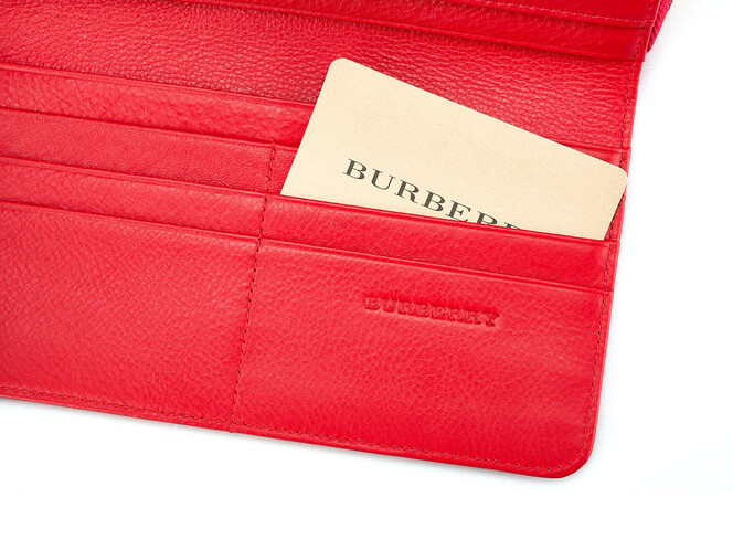 Шкіряний жіночий гаманець на блискавці Burberry 5633 E Red червоний, Колір: Червоний, фото , зображення 7