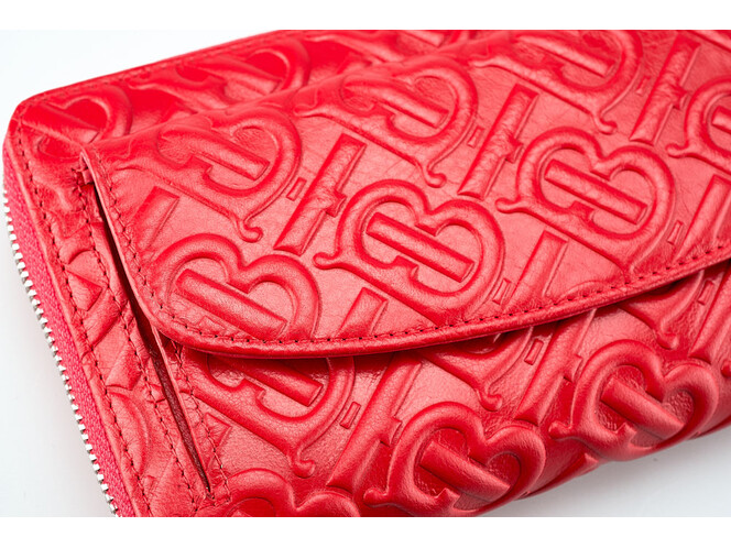 Жіночий гаманець зі шкіри вищого сорту на блискавці Burberry 5636 E Red червоний, Колір: Червоний, фото , зображення 6