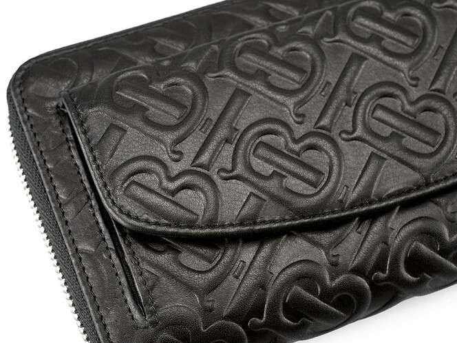 Жіночий гаманець зі шкіри вищого сорту на блискавці Burberry 5636 A Black чорний, Колір: Чорний, фото , зображення 6