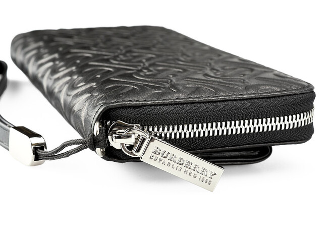 Жіночий гаманець зі шкіри вищого сорту на блискавці Burberry 5636 A Black чорний, Колір: Чорний, фото , зображення 4