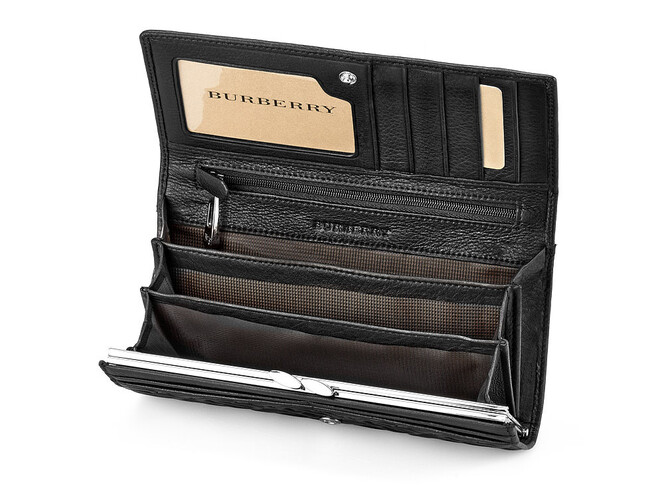 Шкіряний жіночий гаманець з м'якої шкіри Burberry 5631 A Black чорний, Колір: Чорний, фото , зображення 2