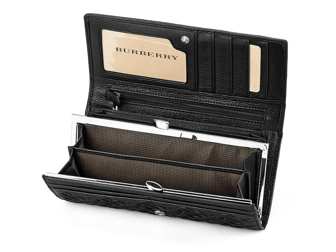 Шкіряний жіночий гаманець з м'якої шкіри Burberry 5631 A Black чорний, Колір: Чорний, фото , зображення 3