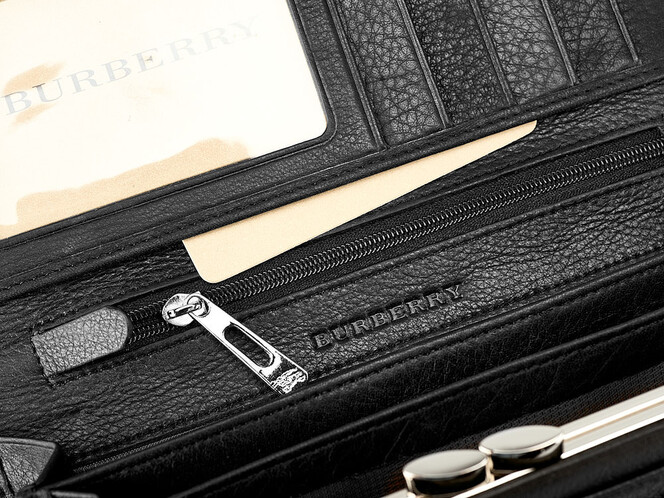 Шкіряний жіночий гаманець з м'якої шкіри Burberry 5631 A Black чорний, Колір: Чорний, фото , зображення 6