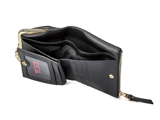 Кожаный женский кошелек  TUMI 1057 A Black чёрный, Цвет: Черный, фото , изображение 4