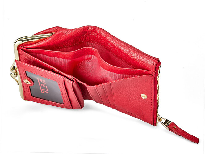 Кожаный женский кошелек  TUMI 1057 E Red красный, Цвет: Красный, фото , изображение 4
