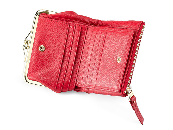 Кожаный женский кошелек  TUMI 1057 E Red красный, Цвет: Красный, фото , изображение 3